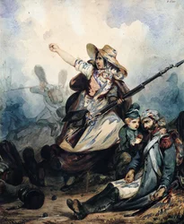Eine Barrikade im Jahr 1830, 1834